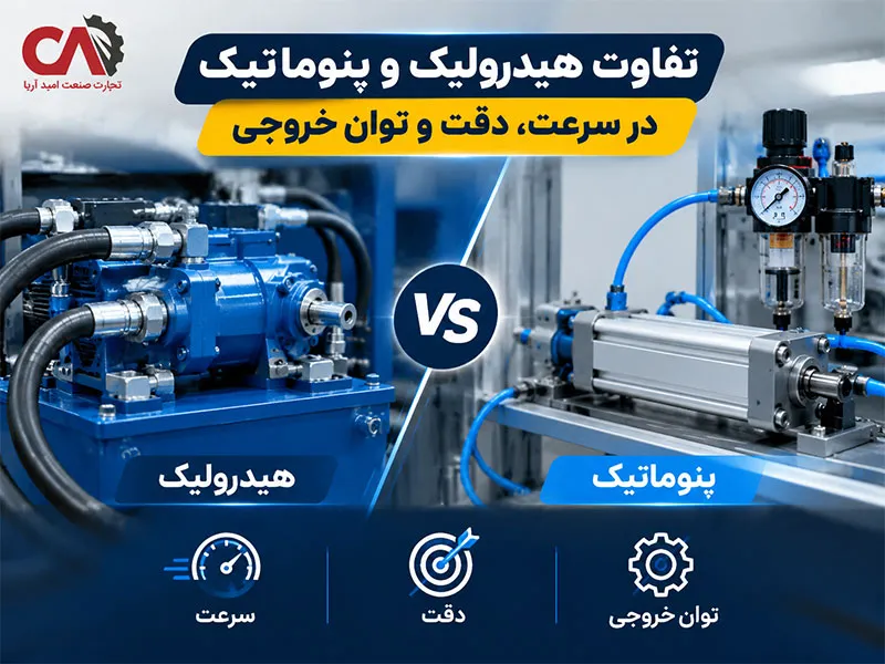 تفاوت هیدرولیک و پنوماتیک در سرعت دقت و توان خروجی