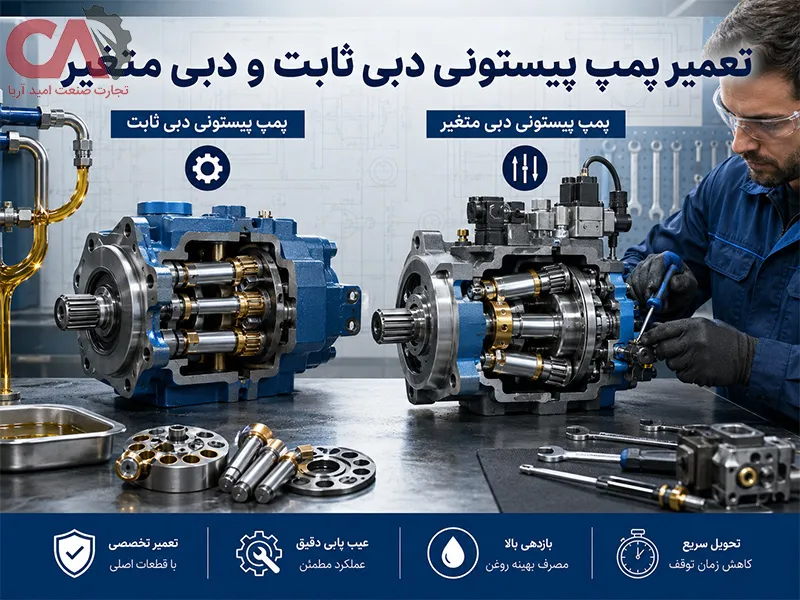 تعمیر پمپ پیستونی دبی ثابت و دبی متغیر
