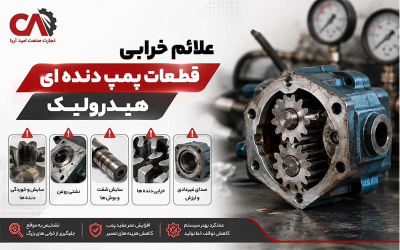 علائم خرابی قطعات پمپ دنده ای هیدرولیک