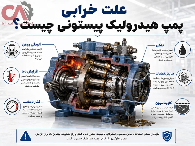 علت خرابی پمپ هیدرولیک پیستونی چیست